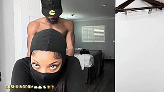 sexy curvy arab ebony chick dildos pussy then real cock pounds her fat ass