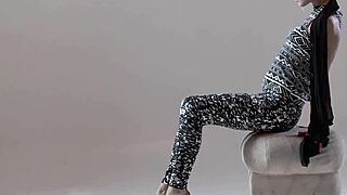 russian gymnast rita spreads hairy pussy legs wide in yoga gym splits