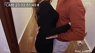 my hot wife sneaks toilet fuck stranger creampie moans loud