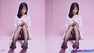 Korean solo blowjob queen delivers intense deepthroat and sloppy sucking on massive cock in AI clip