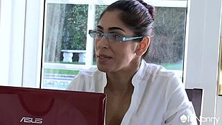 agedlove wife takes two monster cocks rough at the interview!