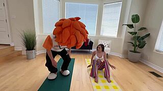 scarlett page bends for my big cock in hardcore yoga with petite teen goddess