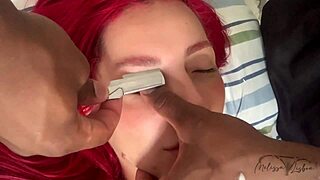 stepson shaves milf's big pussy then she rides his bbc pov in homemade interracial heat.