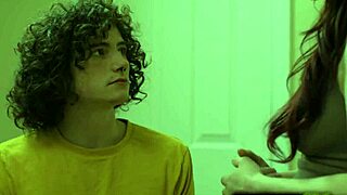 stepmom seduces petite stepson with lingerie kiss then fucks him deep!