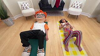 scarlett page bends for my big cock in hardcore yoga with petite teen goddess