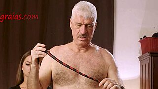 Kinky amateur babe bound endures brutal chest tits whipping by group