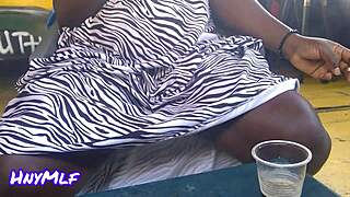 Milf Housewife Flashes Shaved Pussy At Crowded Public Bar