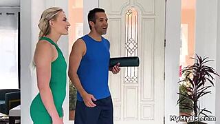 free use gym pussies take cocks in wild threesome equipment test?!