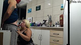 hot stepmom in the kitchen you gonna fuck her fat ass bareback or what?