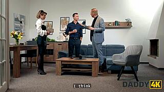 oops, fucking my boyfriend's stepdaddy on sofa instead of studying 📚🍆💦