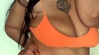 ebony milf pornstar shakes big tits and ass in sexy bikini dance routine