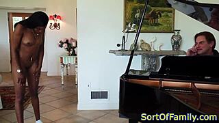 Does black stepdaughter crave doggystyle pounding by piano?