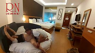 Hey check this curvy college slut in dorm, he licks her navel filled with drink then her juicy big pussy closeup cunilingus party quickie.