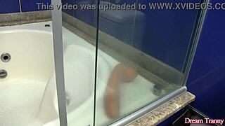 Amanda Ferraz strokes her throbbing cock then rams a thick dildo deep inside