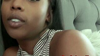 busty black teen stepsis goes hardcore with tits and blowjob in hd