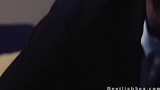 busty asian babe mounts big cock biker hard in gritty warehouse