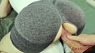 Bubble Butt Step-Mom Fucks Rabbits-Style Home Alone