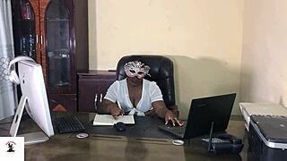 Musa PROMISES to deepthroat and doggystyle her new boss for that security gig!