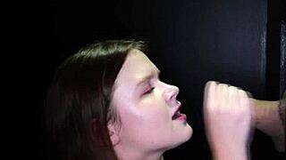 ava savors her liquid lunch at the gloryhole