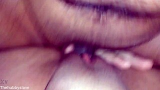 hey cuckold hubby why lick her clit while bbc pounds your slut wife?