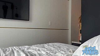 Hot blonde STEPSIS Angel Young begs stepbro for POOL fun but gets fucked hard instead