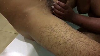 Morena slurps my cock eagerly in motel tub steamy