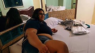 Stepmom chats with stepson then he fucks her hard ending in massive squirt