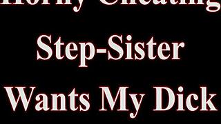 My horny cheating stepsis misty rides my cock barefoot with her big tits bouncing!