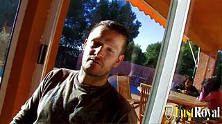 juliana val and yesenia rock poolside threesome with deepthroat anal closeups