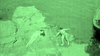 Vintage hairy beavers bare all in wild nature settings