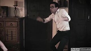 Stepsister Guides Virgin Stepbrother into Her Shaved Pussy