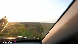 Horny Taxi Driver Fucks Blonde Hard By Car At Sunset