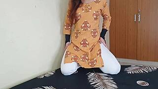 Damn this horny Indian stepsister blows amazing before missionary pounding