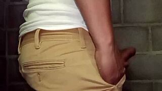 Amateur Military Guy Jerks His Huge Cock And Balls Solo