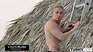 tushy tiny bendy blonde nikol murkovski 😍 shows cute ass anal to mouth cowgirl outdoor