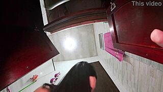 hey this housewife no panties seduces plumber while he fixes sink under skirt