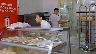 damn, the baker stuffed my ass full of hot cum - mariana martix and max betancur creampie action