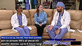 dr tampa gives neighbor serena morgan her first humiliating gyno exam backstage