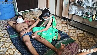 My Sexy Village Bhabhi Shivani Teases In Green Saree Stripping