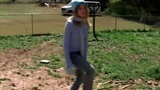 wanna see my cute neighbor strip her slim waist and tease shaved pussy?