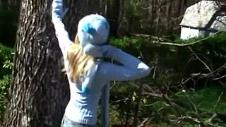 wanna see my cute neighbor strip her slim waist and tease shaved pussy?