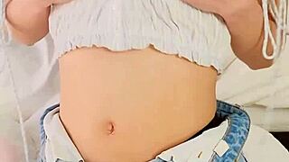 Adorable Petite Asian Teen Vibrates Tight Pretty Pussy with Toy Dirty Talking to Hard Orgasm Panty Bank