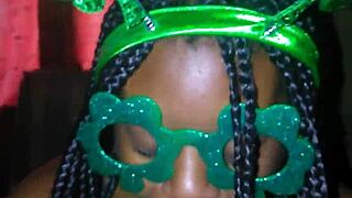Sloppy Deepthroat on Big Black Cock for St. Patrick's Thrill