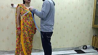 Indian Bhabhi Rides Tailor Master's Big Cock Deepthroat Cowgirl Hindi Audio