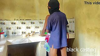 i fuck my petite house help's narrow ass in kitchen while wife is away