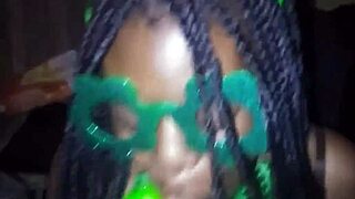 Sloppy Deepthroat on Big Black Cock for St. Patrick's Thrill