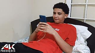 Stepson hides in closet spying on hot stepmom in bed