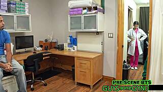 student intern angel ramirez humiliates patient in latex gloves nurse roleplay backstage