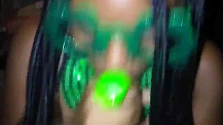 Sloppy Deepthroat on Big Black Cock for St. Patrick's Thrill