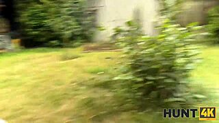 the hunter couldnt resist that hot brunette gypsy chick for outdoor pov cowgirl pussy ride